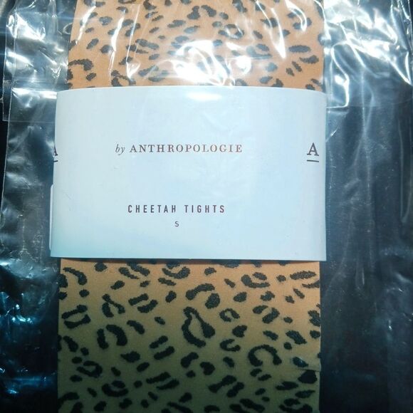 ANTHROPOLOGIE Cheetah Sheer Animal Print Tights Size S - Picture 4 of 4